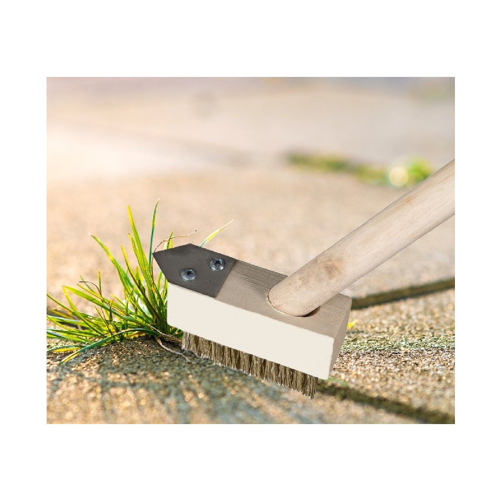 Rowan Patio Weeding Brush And Scraper Hand Held Weed Remover Tool Brush