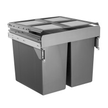 90L Pull Out Kitchen Waste/ Recycling Bin for 600mm Cabinet Door Fix