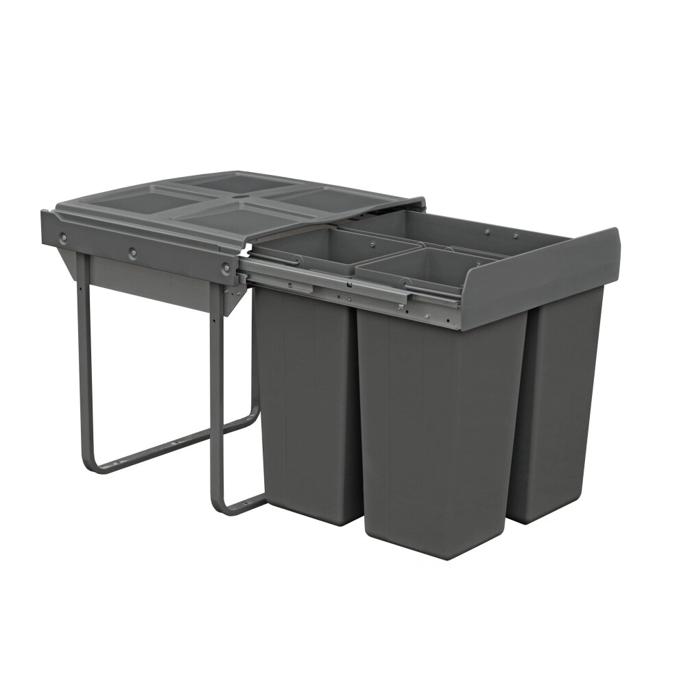 68L Pull Out Integrated Kitchen Bin for 600mm Cabinet Base Mounted