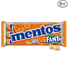 Mentos Roll of Fanta Orange Flavour Chewy Dragees Sweets 3 x 37.5g