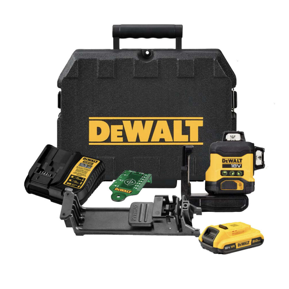 DeWALT DCLE34031D1-GB 18V XR 3X 360 Green Laser Compact Kit With Battery