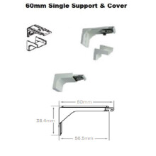 (Pro Support 60mm Facefix & cover Pack of 4) Fineline White Aluminium Heavyduty Bendable Track