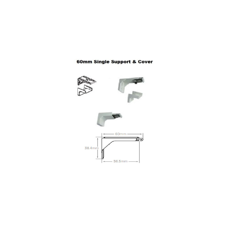 Sales Today Interior (Pro Support 60Mm Facefix & Cover Pack Of 4) Fineline Aluminium Heavyduty Bendable Track White