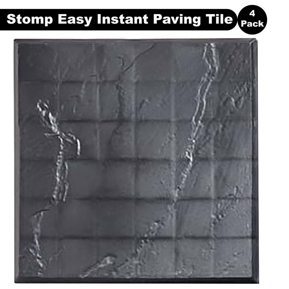 AAMEN Black Garden Stomp Easy Instant Paving Tile 4 pack-30x30cm