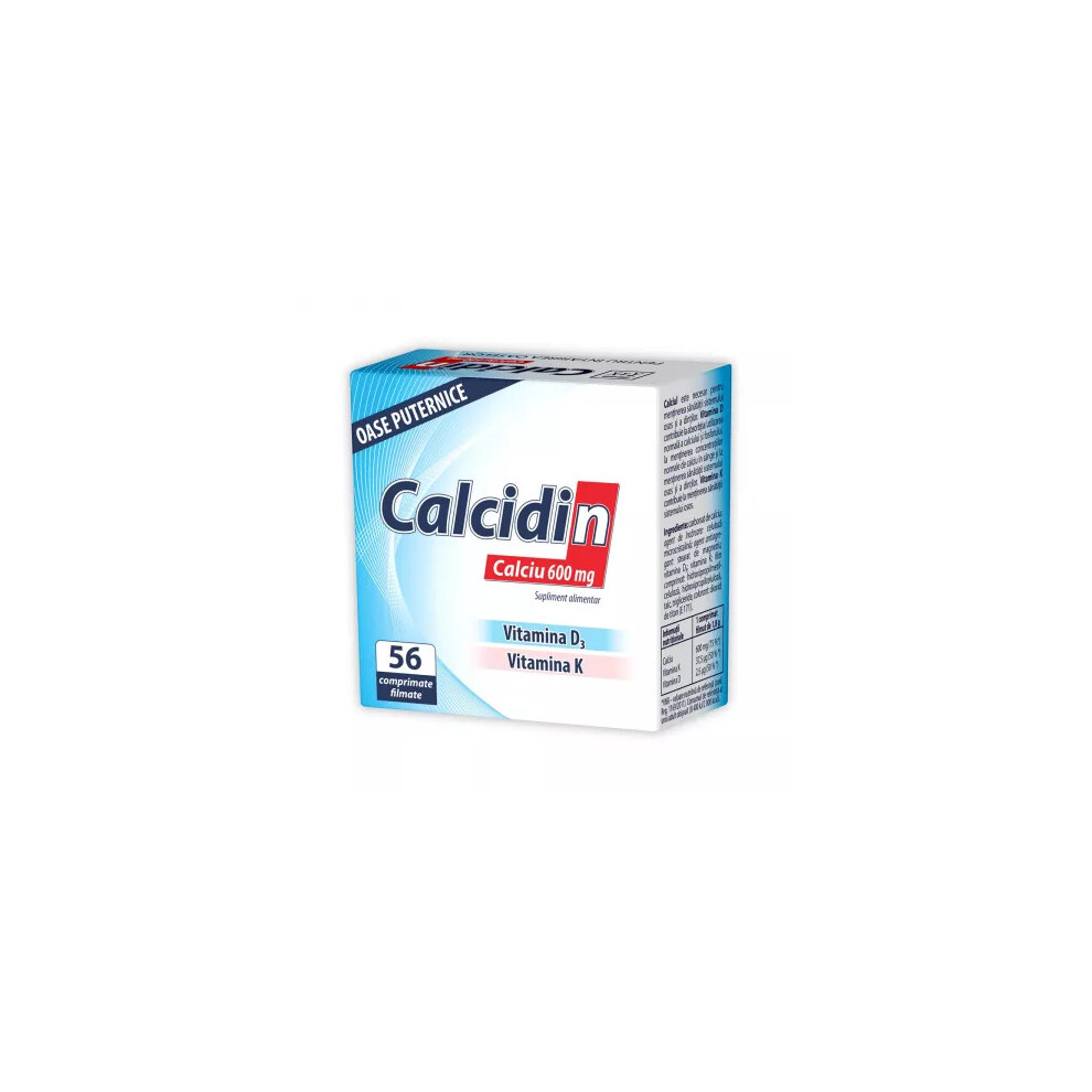 Calcidin, Calcium 600mg, 56 tablets,  basic component of bones &teeth,