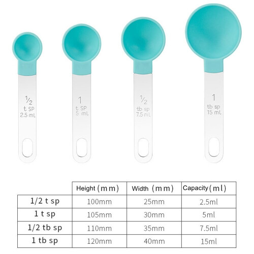 (Pink) Measuring Cups, 8pcs Measuring Cups and Spoons Set 2