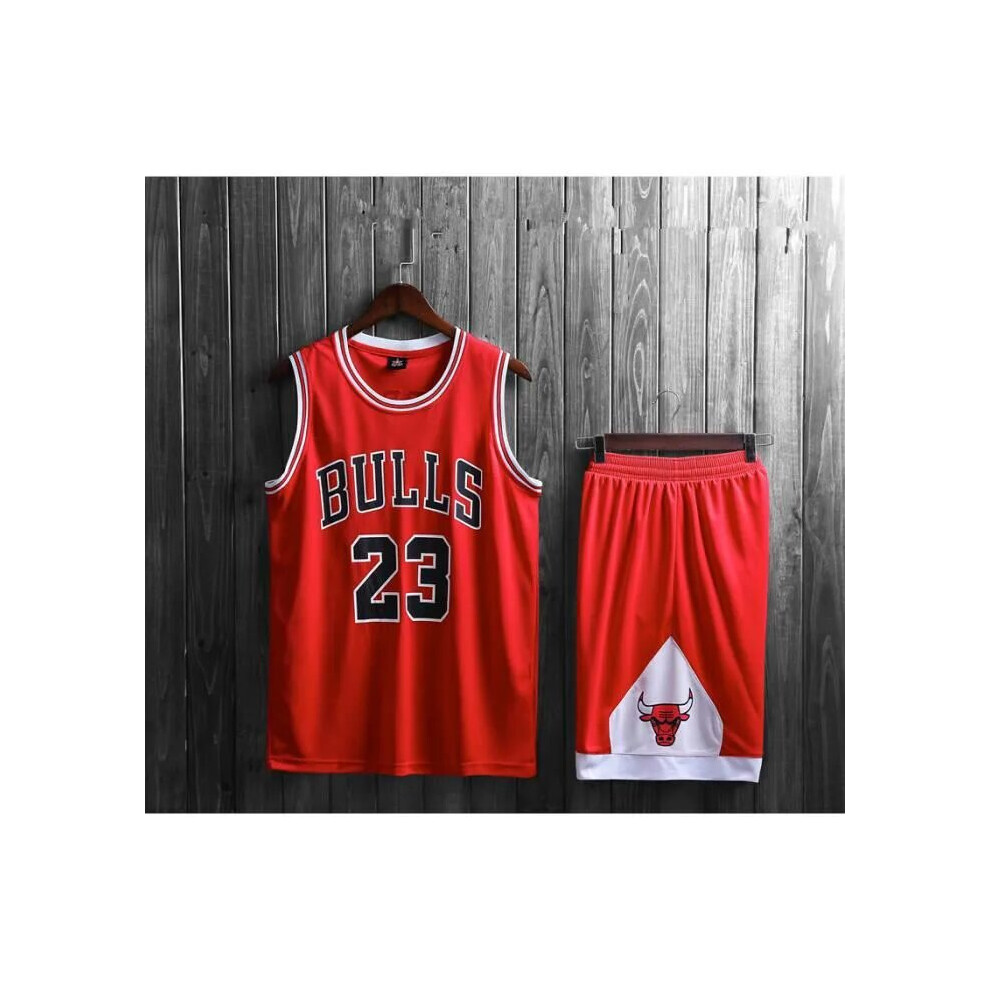 (red XXL) Chicago Bulls Michael Jordan adult and children's jersey set