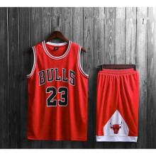 (red, 160cm) Chicago Bulls Michael Jordan adult and children's jersey set