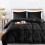 (DOUBLE (200 X 200)CM) Plain Dyed Duvet Cover Quilt Black Bedding Sets 2