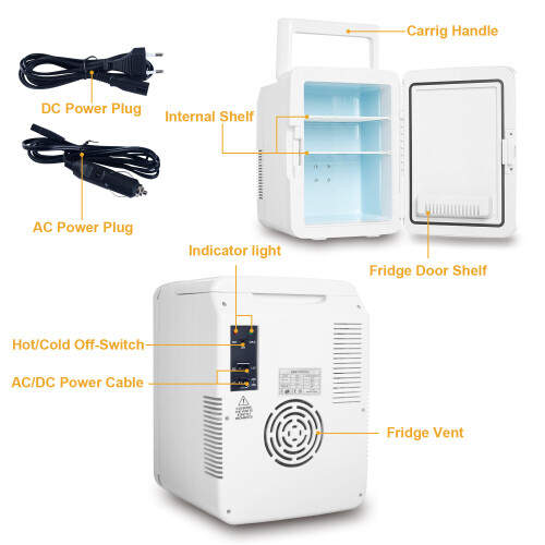 ELECWISH (Black) Tabletop Mini Fridge Electric Cooler Warmer AC/DC 2