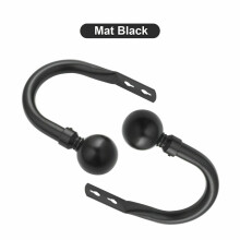 (Hold Backs Pair (10 cm), Matte Black) Metal Curtain Pole Finials Rings Rod Fittings