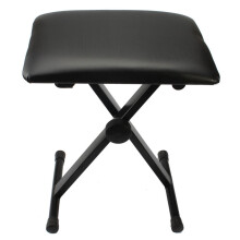 Adjustable Folding Keyboard Piano Bench Stool Padded Seat Black