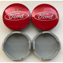4x 54mm Red Ford Wheel Centre Caps for most models Focus Fiesta KA