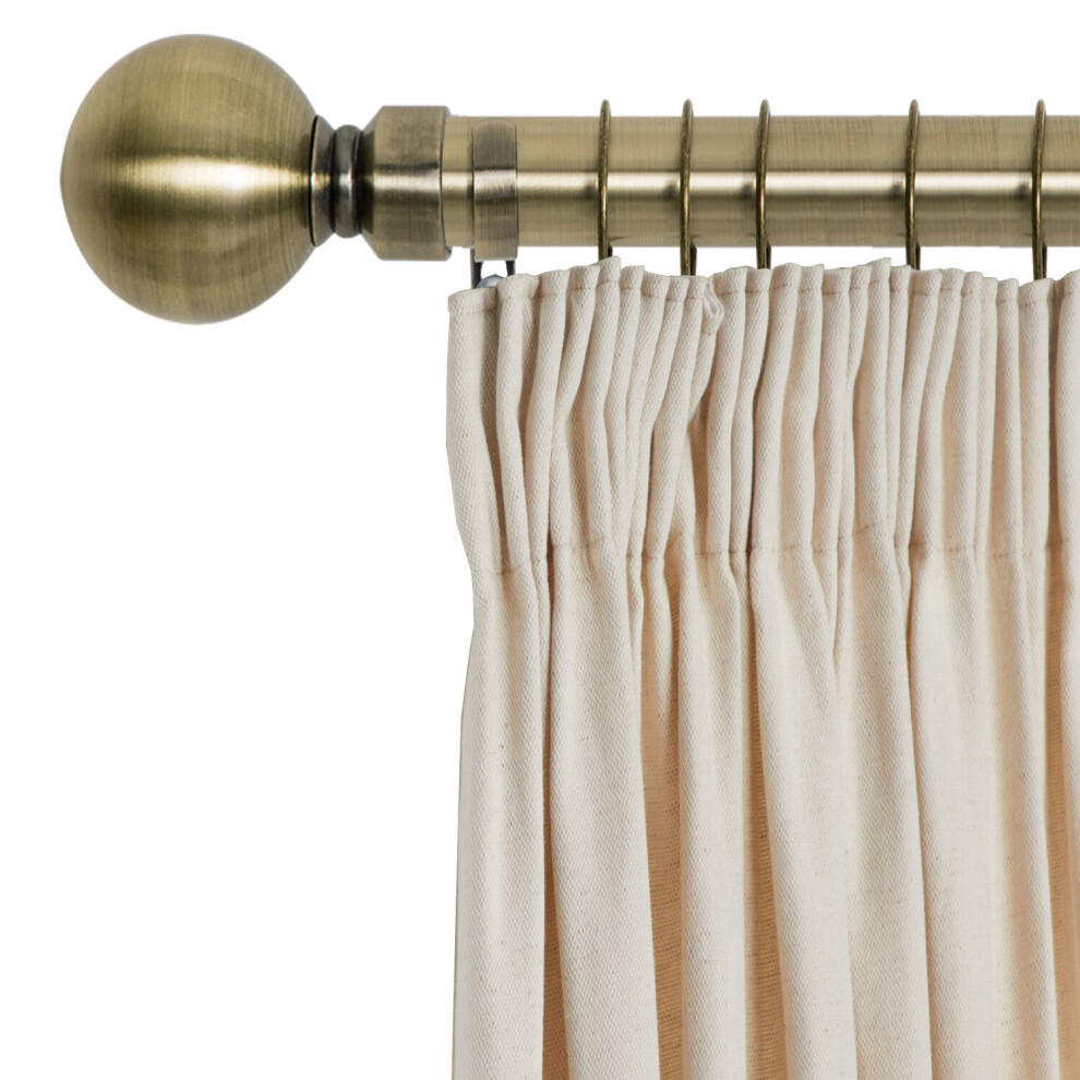 Imperial Rooms (160-300 Cm (63" - 118" In), Antique Brass) Metal Curtain Pole Finials Rings Rod Fittings
