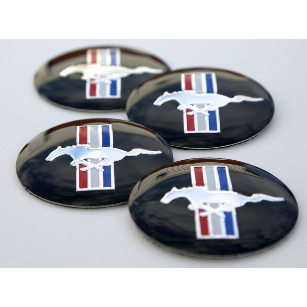 4x FORD MUSTANG Wheel Center Hub Cap Sticker Decal 2.20" DOME SHAPE-image-OPC-PBXTBDD-NEW
