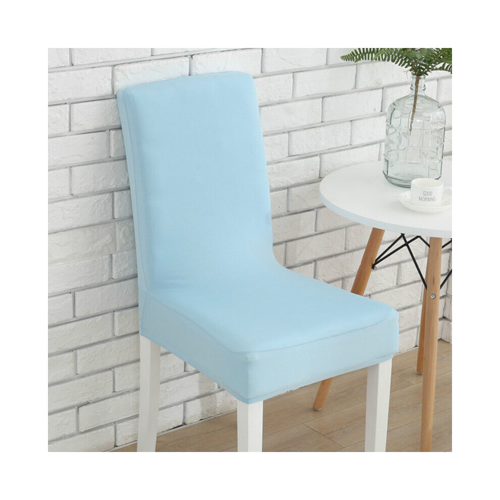 (Light Blue) Solid Color Chair Cover Spandex Stretch Elastic Slipcovers Kitchen Room Dining
