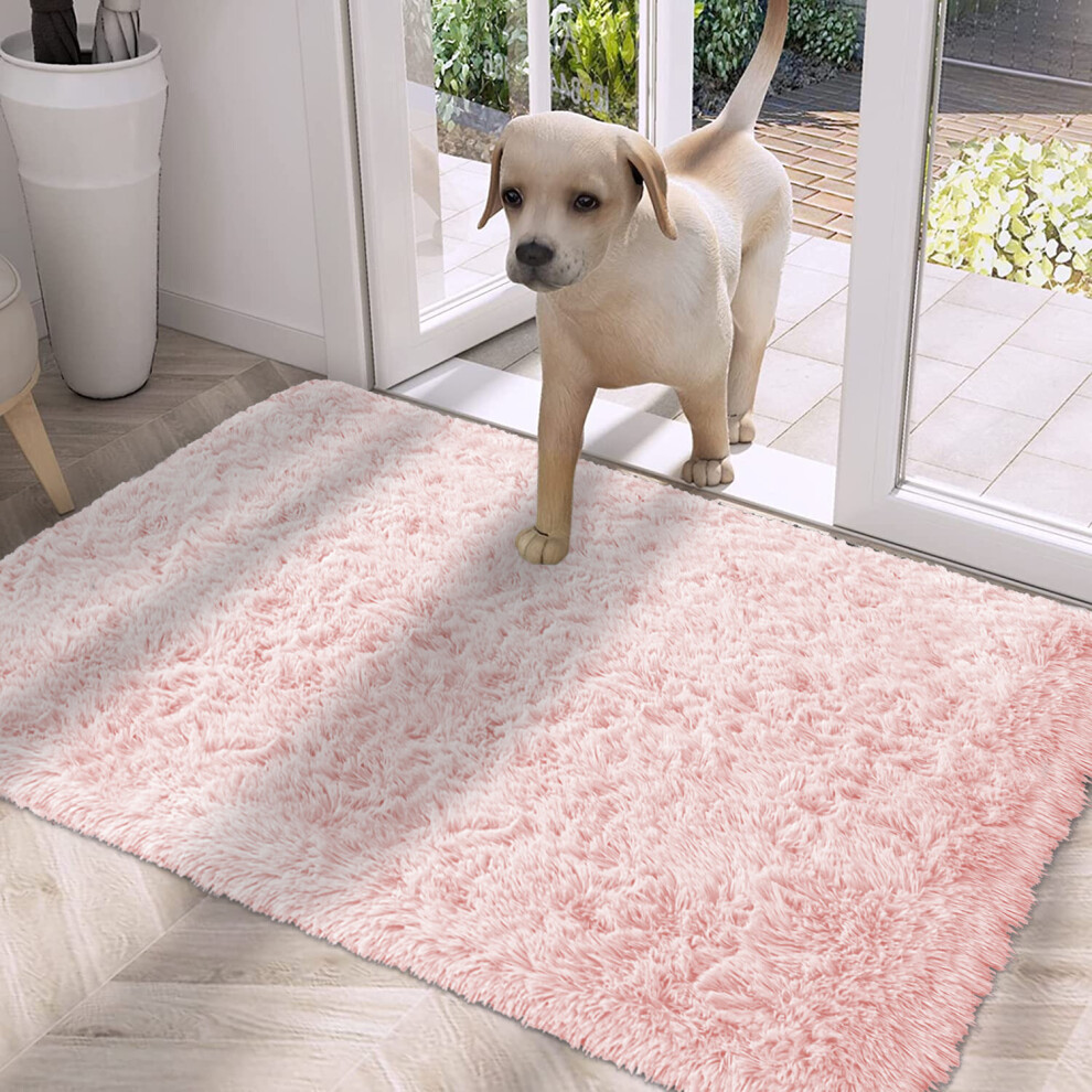 Yorkshire Bedding (, 80Cm X 150Cm (2Ft 8" X 5Ft)) Large Non Slip Rugs Soft Shaggy Fluffy Runner Rug & Bath Door Mats Pink
