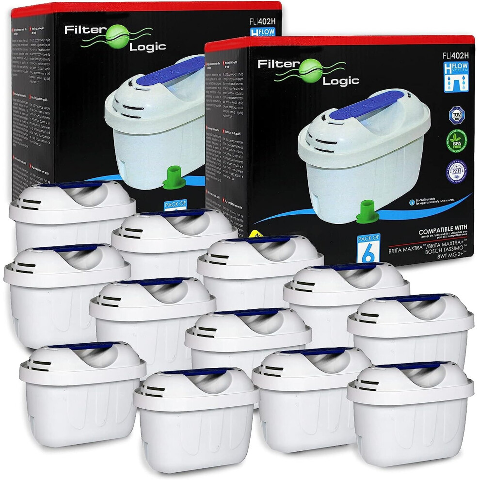 12 Pack - Jug Water Filter compatible with Brita Maxtra