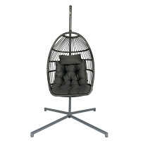 Rattan Egg Chair Swing Patio Hanging Wicker Hammock Pod Chair