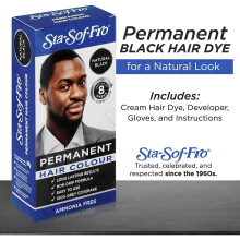 Sta Sof Fro Permanent Black Hair Dye for Men - Cream Formula, Natural Black Hair Color