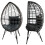 (Grey) Rattan Egg Chair with Soft Cushion 6