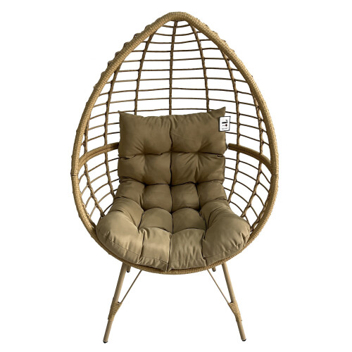 (Natural) Rattan Egg Chair with Soft Cushion