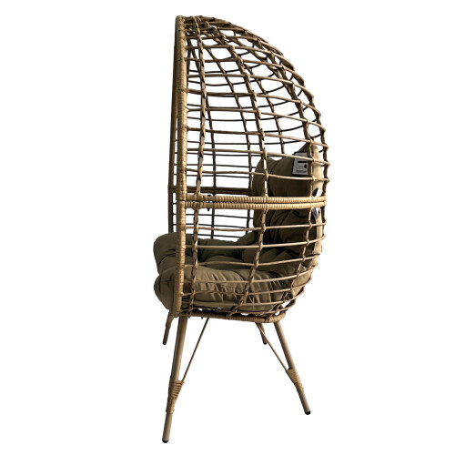 (Natural) Rattan Egg Chair with Soft Cushion 1