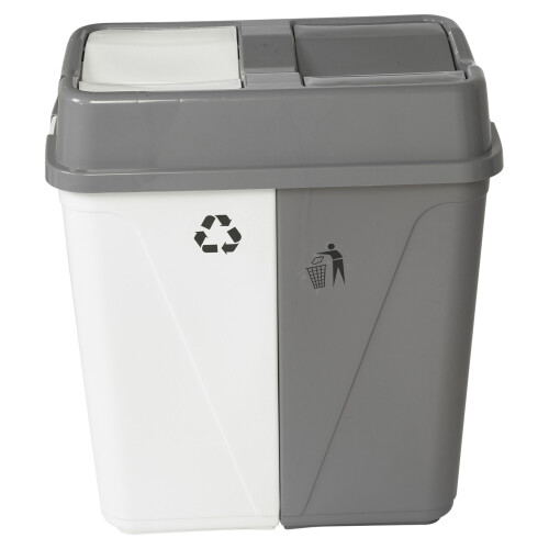 URBN Living (100L White/Grey) 40L/60L/100L Duo Kitchen Bin Waste Base Connectors 2