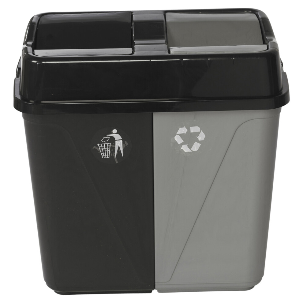 (60L Black/Grey) 40L/60L/100L Duo Kitchen Bin Waste Base Connectors