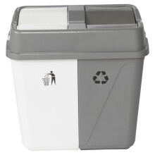 (60L White/Grey) 40L/60L/100L Duo Kitchen Bin Waste Base Connectors