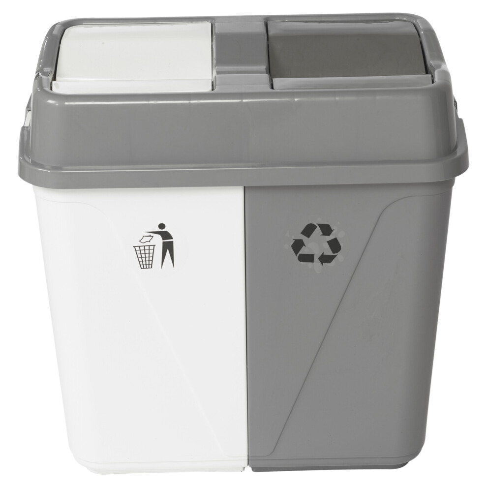 Urbn Living (60L ) 40L/60L/100L Duo Kitchen Bin Waste Base Connectors White/Grey