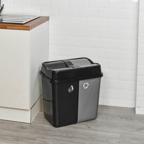URBN Living (60L Black/Grey) 40L/60L/100L Duo Kitchen Bin Waste Base Connectors 1