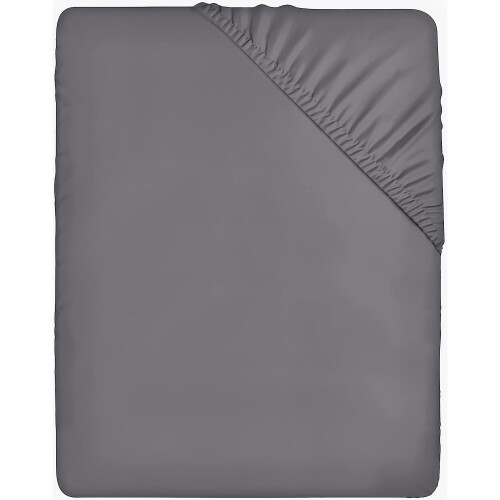Utopia Bedding Fitted Sheet Double Grey Deep Pocket 14 inch (35 cm