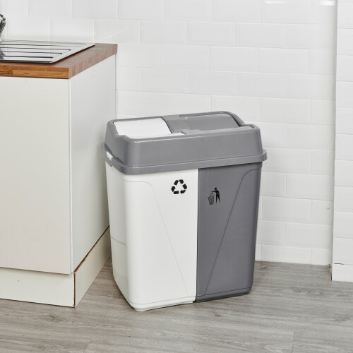 URBN Living (100L White/Grey) 40L/60L/100L Duo Kitchen Bin Waste Base Connectors