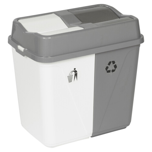 URBN Living (60L White/Grey) 40L/60L/100L Duo Kitchen Bin Waste Base Connectors 2