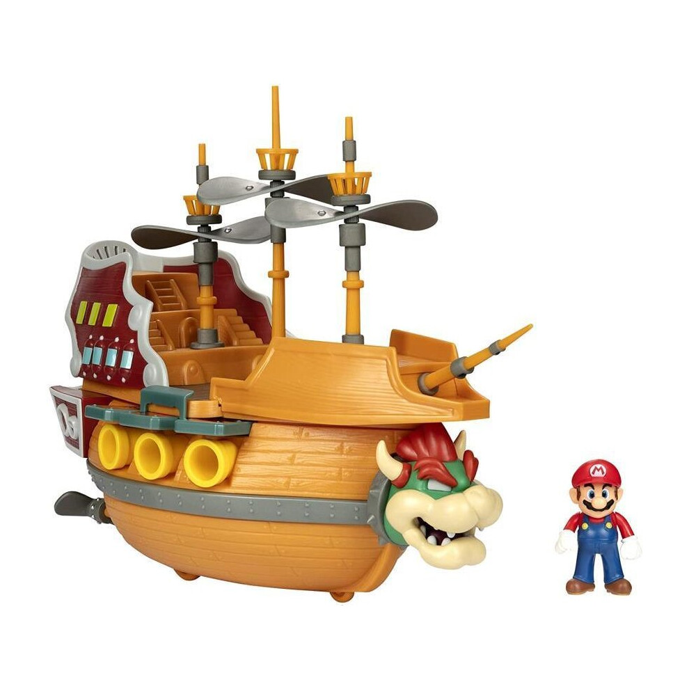 Jakks Pacific Nintendo Super Mario 2.5" Bowser's Air Ship Deluxe Playset