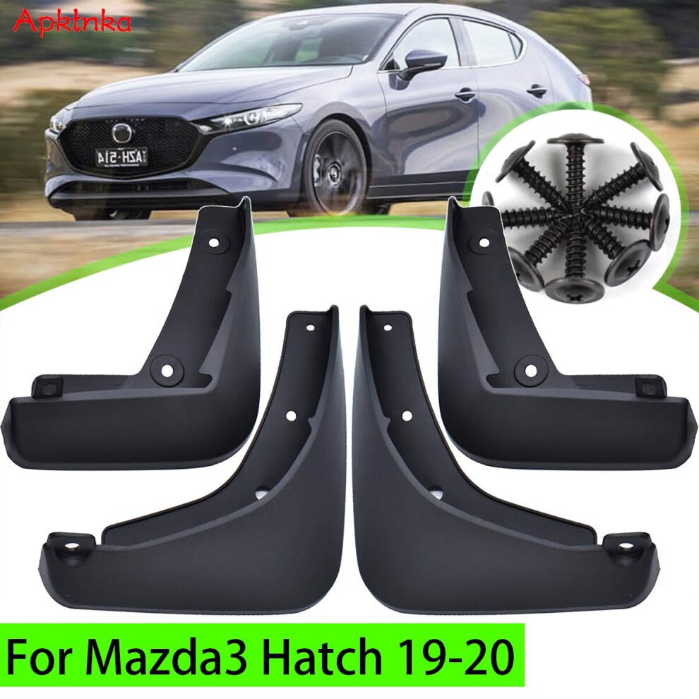 Apktnka 4x Mudflaps For Mazda 3 Mazda3 BP 2019 2020 2021 2022 Hatchback Mud Flaps Splash Guards Mudguards Front & Rear Fender