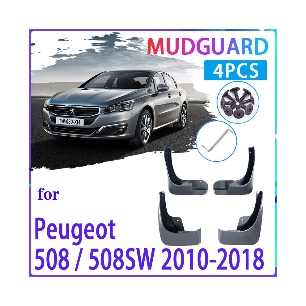 4 PCS Car Mud Flaps  for Peugeot 508 SW 508SW 2010~2018 2011 2012 2013  Mudguard Splash Guards Fender Mudflaps Auto Accessories