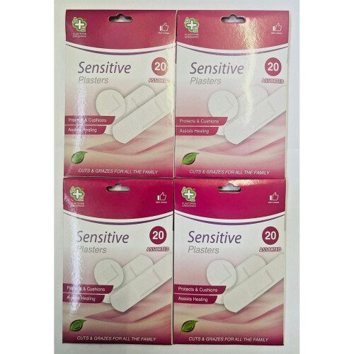 A&E 80 Assorted Sensitive Plasters Protects & Cushions Assists Healing