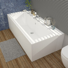 Aquariss Solarna 1700x700mm Designer Double Ended Bathtub Acrylic Bathroom Square Straight Bath Tub