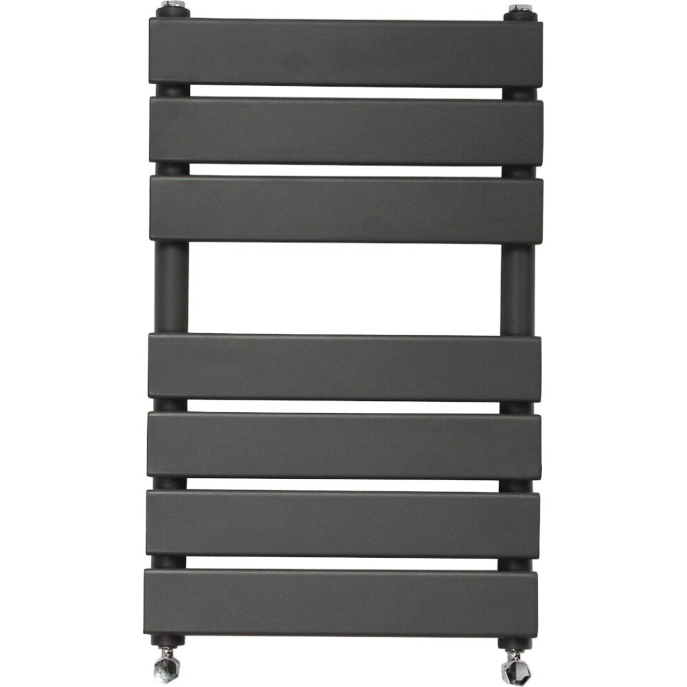 WarmeHaus Flat Panel Anthracite Bathroom Heated Towel Rail Ladder Radiator Warmer 650x400mm