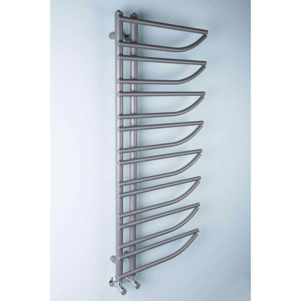 (Sand Grey) WarmeHaus Designer Bathroom Heated Towel Rail Warmer Radiator Central Heating 1250x500mm White