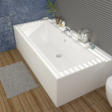 Aquariss Solarna 1800x800mm Designer Double Ended Bathtub Acrylic Bathroom Square Straight Bath Tub