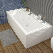 Aquariss Solarna 1700x750mm Designer Double Ended Bathtub Acrylic Bathroom Square Straight Bath Tub
