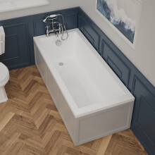 Aquariss Solarna 1600x700mm Designer Single Ended Bathtub Acrylic Bathroom Square Straight Bath Tub