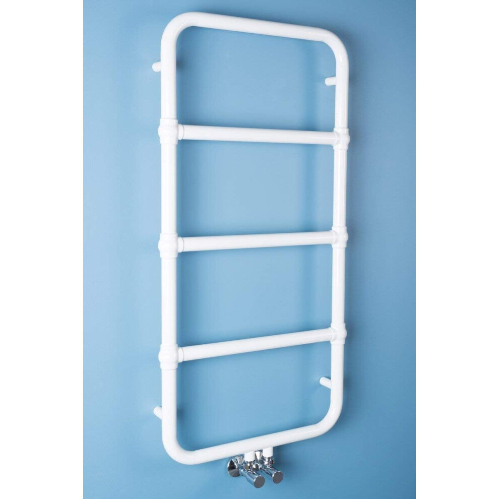 (White) WarmeHaus Designer Bathroom Heated Towel Rail Warmer Radiator Central Heating White 1032x500mm