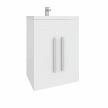 Aquariss 600mm Floor Standing Vanity Unit with Basin Sink Cabinet Unit Bathroom Storage Units White Painting Flat Pack