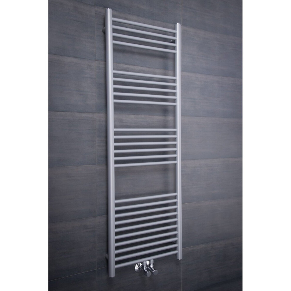 (Silver, 1450x500mm) WarmeHaus Straight Heated Towel Rail Bathroom Ladder Radiators