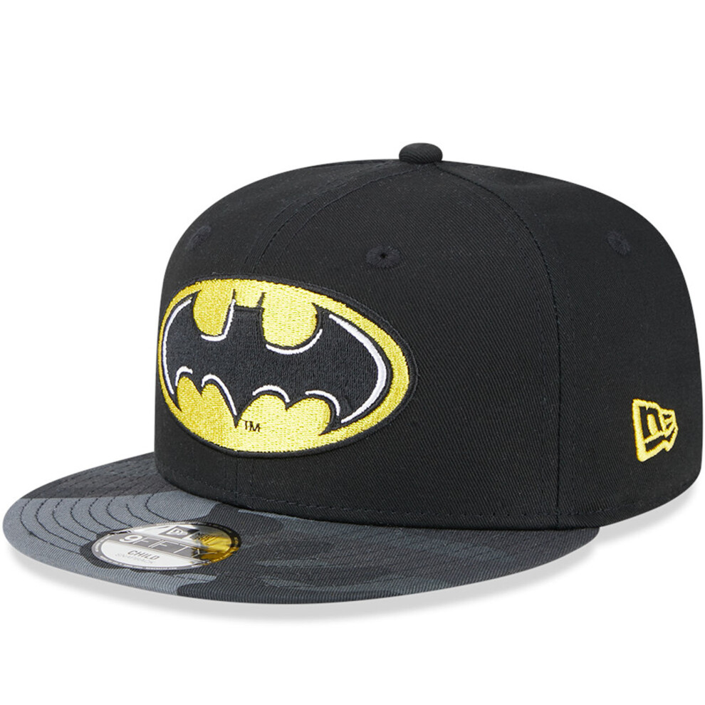 (4-6 Yrs, Black) New Era Kids 9FIFTY DC Batman Flat Peak Adjustable Snapback Cap - Black