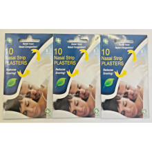 3 x Nasal Strip Plasters Pack of 10 A&E - 30 Nasal Strips Months Supply A&E